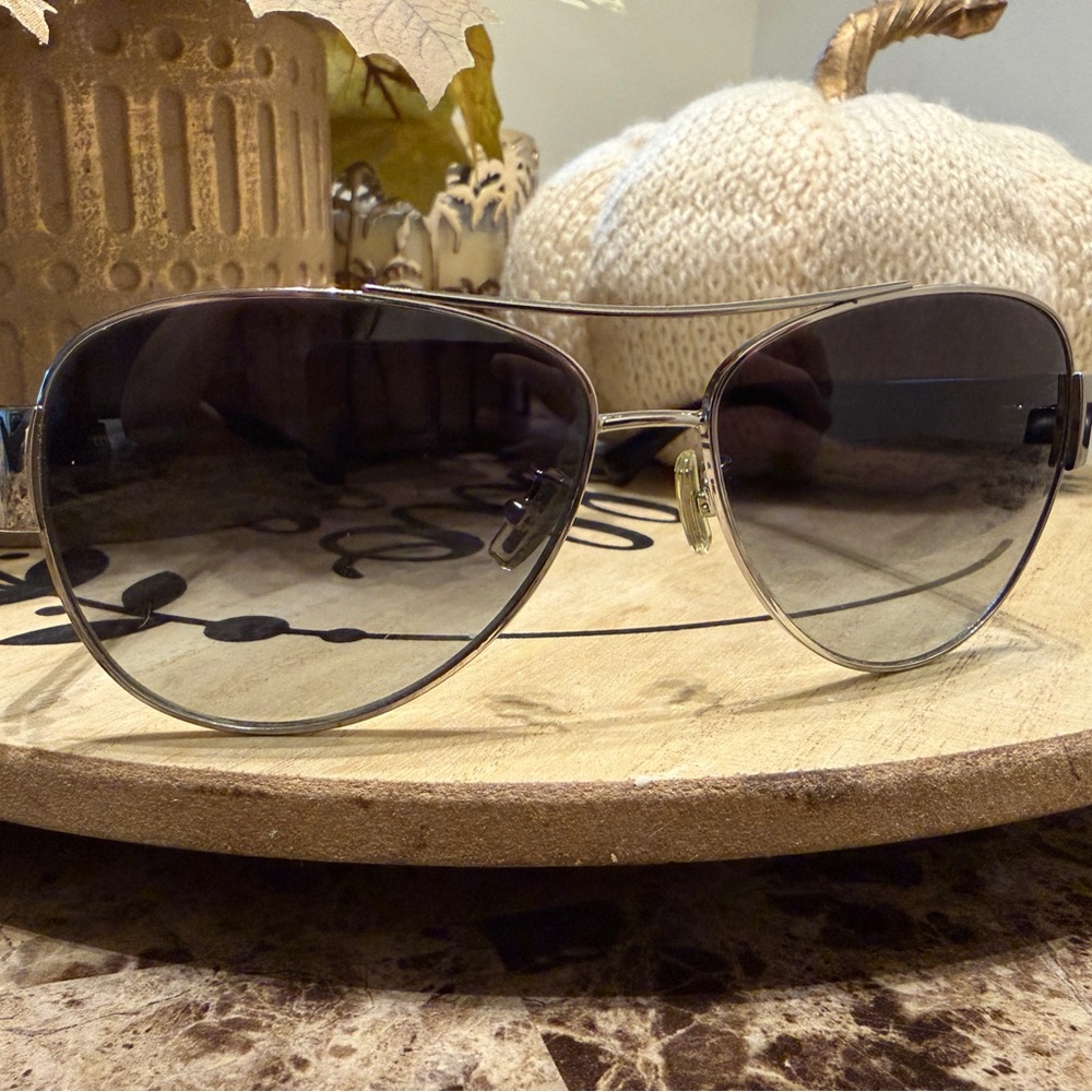 Coach Silver Aviator Sunglasses